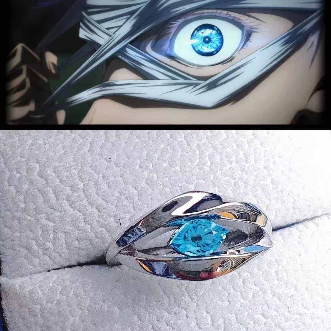 Jujutsu Kaisen Blue-eyed Character Alloy Ring - Adjustable & Unisex