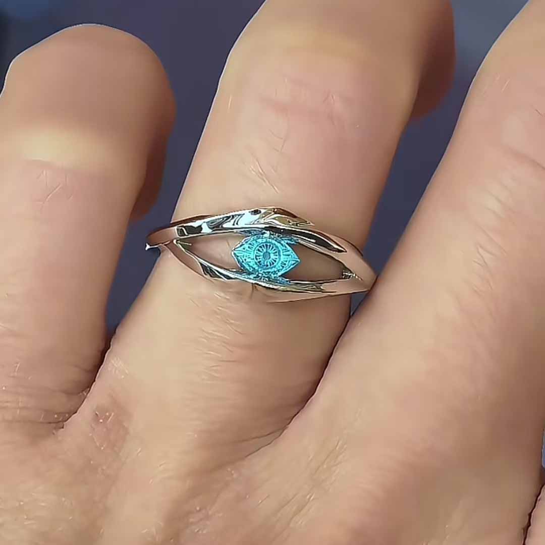 Jujutsu Kaisen Blue-eyed Character Alloy Ring - Adjustable & Unisex